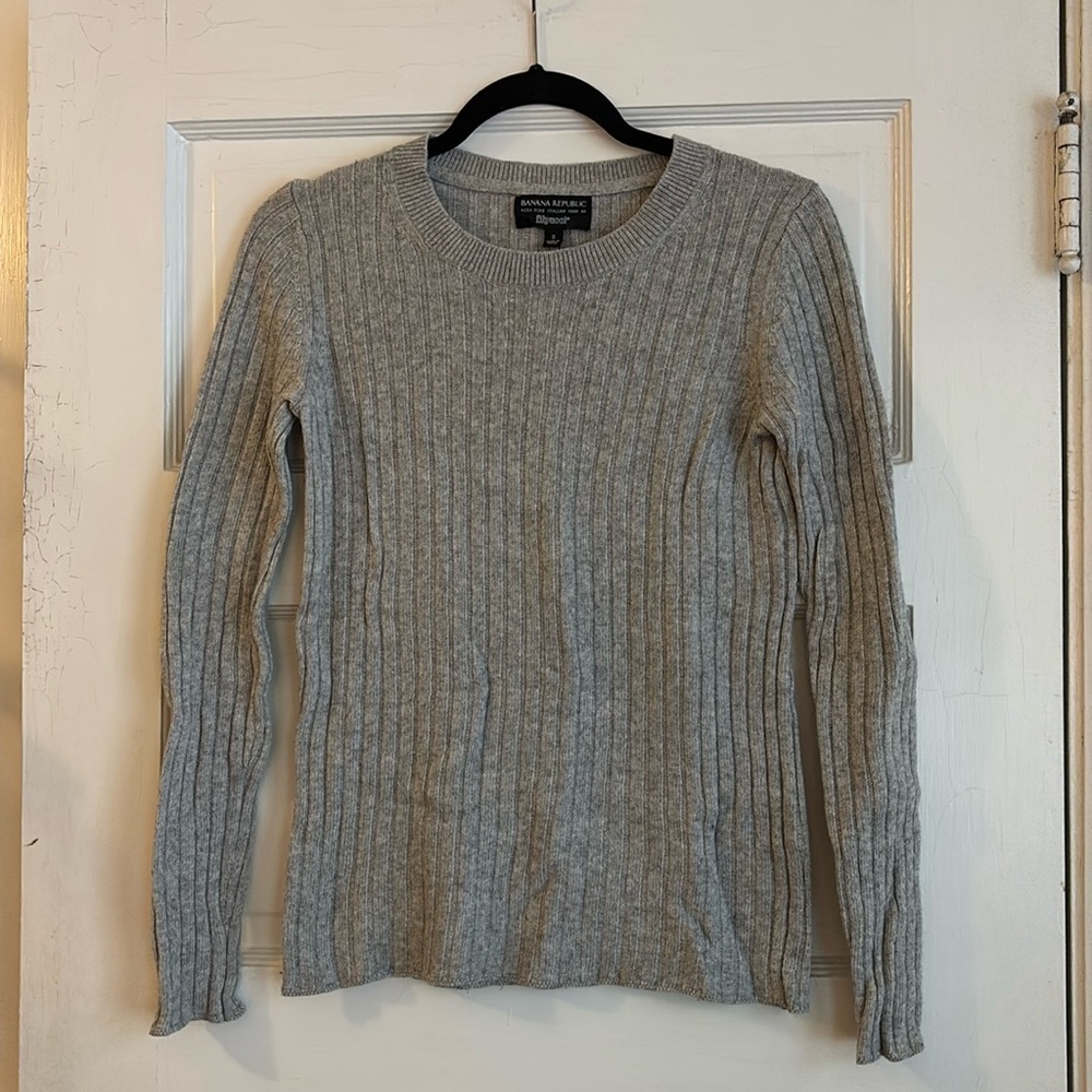 Ribbed wool-blend sweater